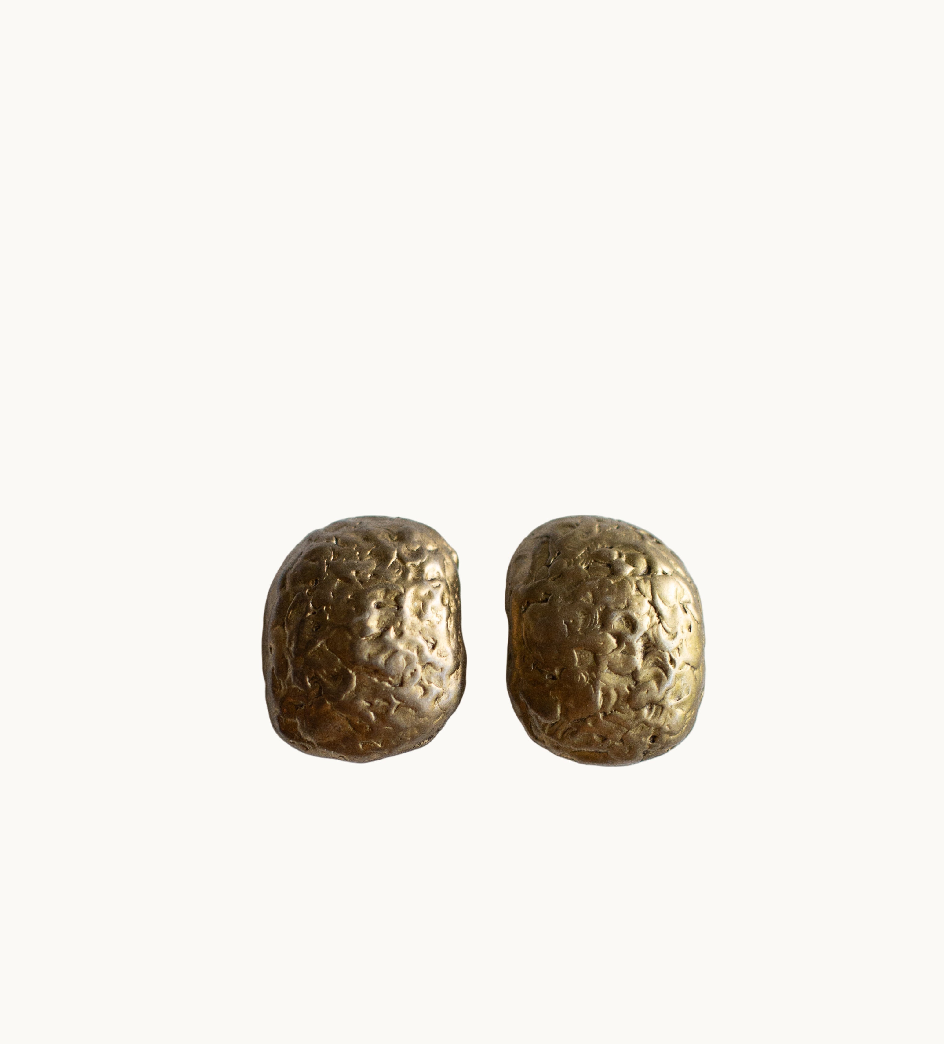 Painters Bronze Nugget Earrings-Vintage