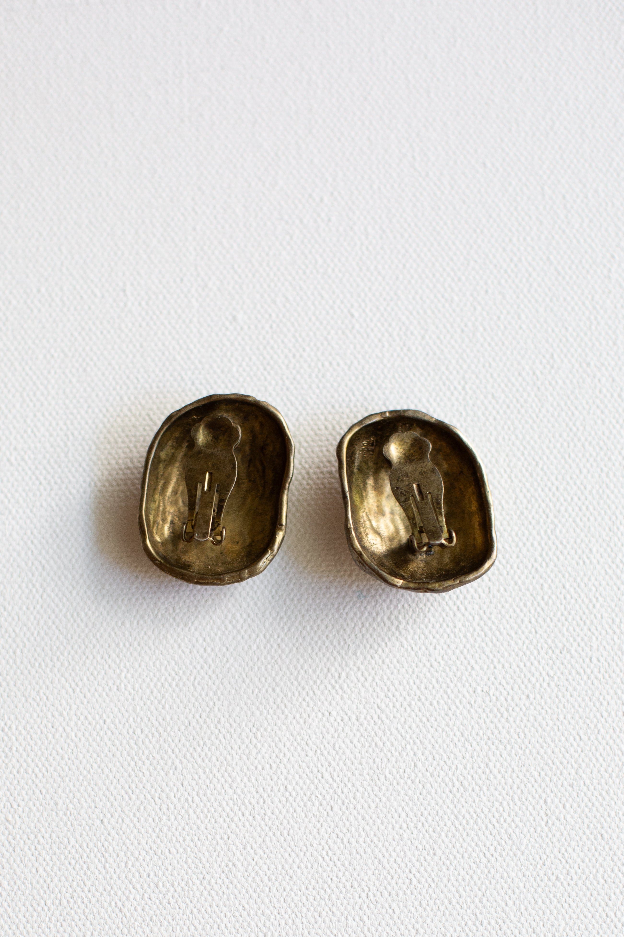 Painters Bronze Nugget Earrings-Vintage
