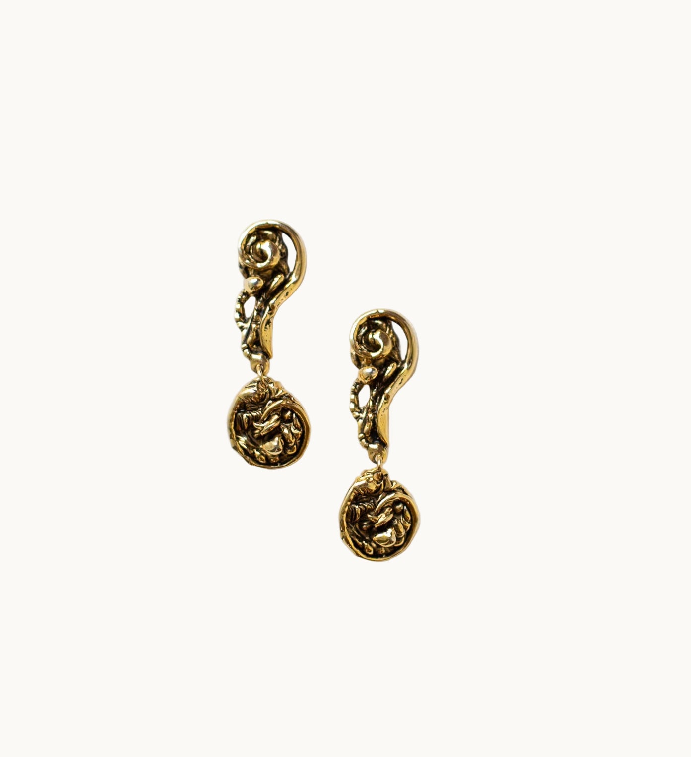 Victorian Siren Gold Earrings-Vintage