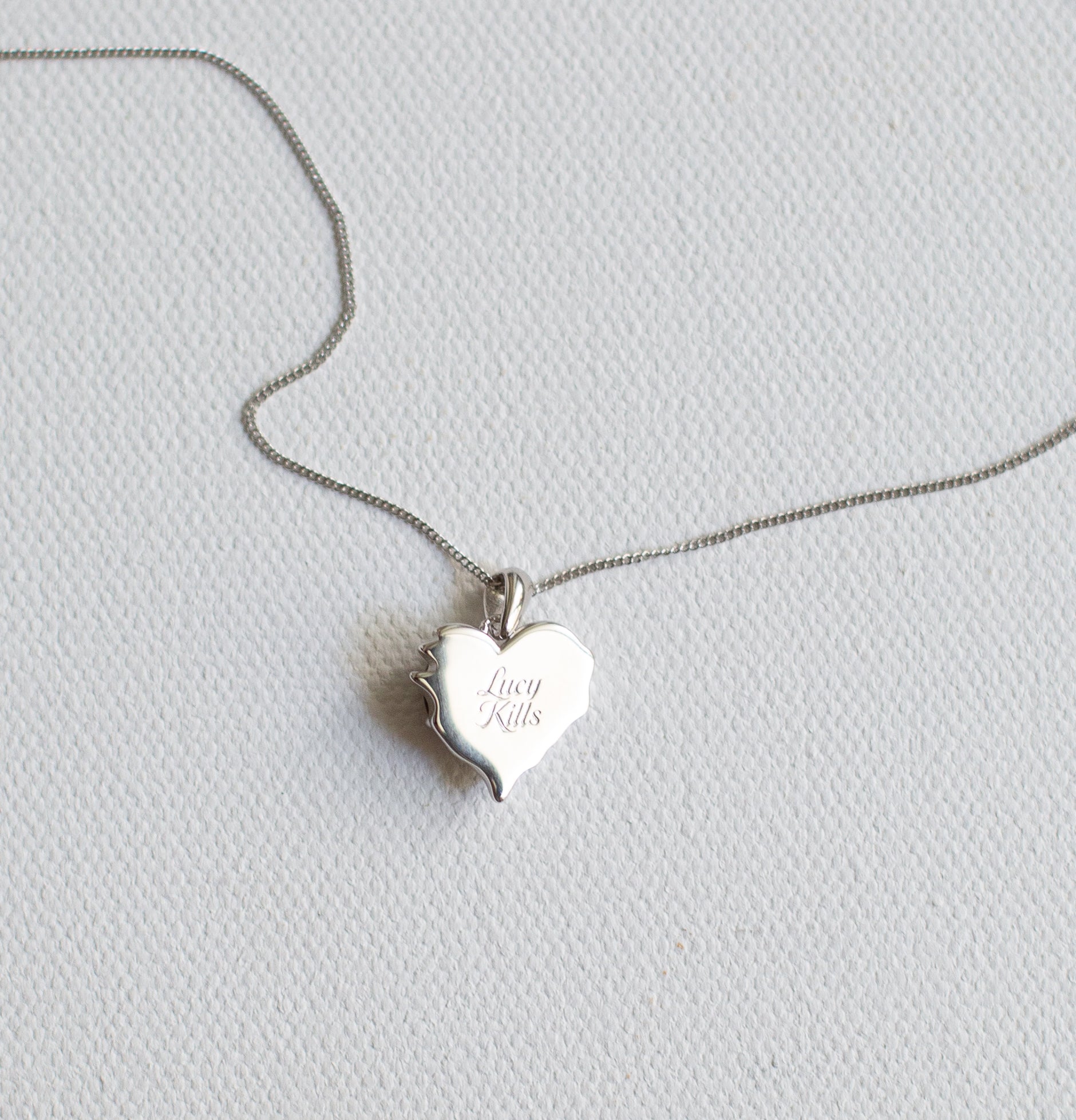 Permanently Damaged Heart-Sterling Silver Genuine-Gemstone Necklace