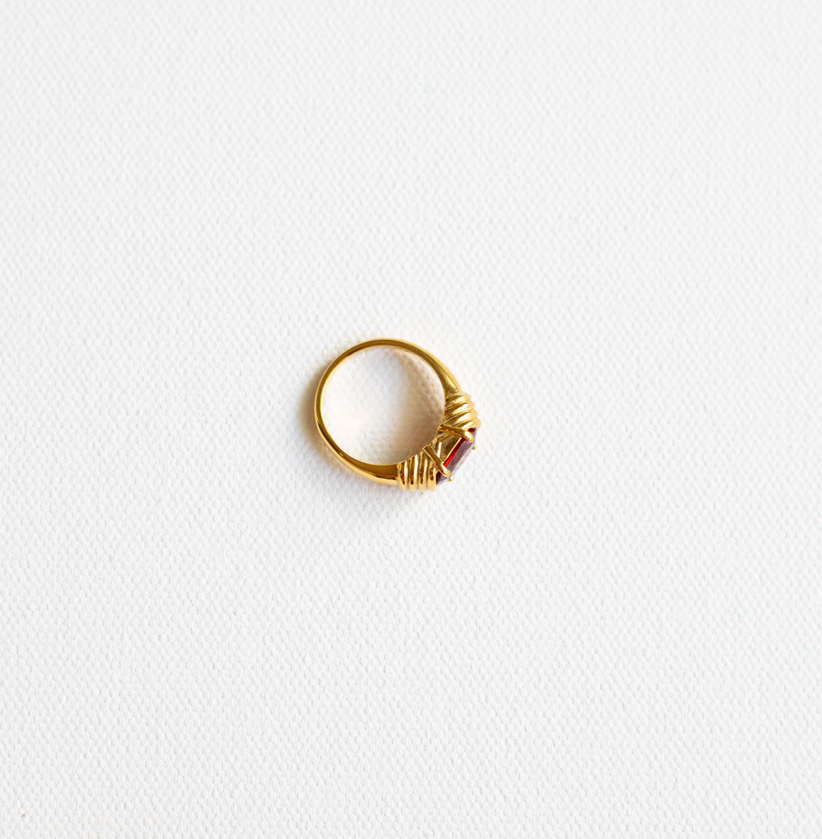 Blood Oath Ring-18K Gold Red Stone