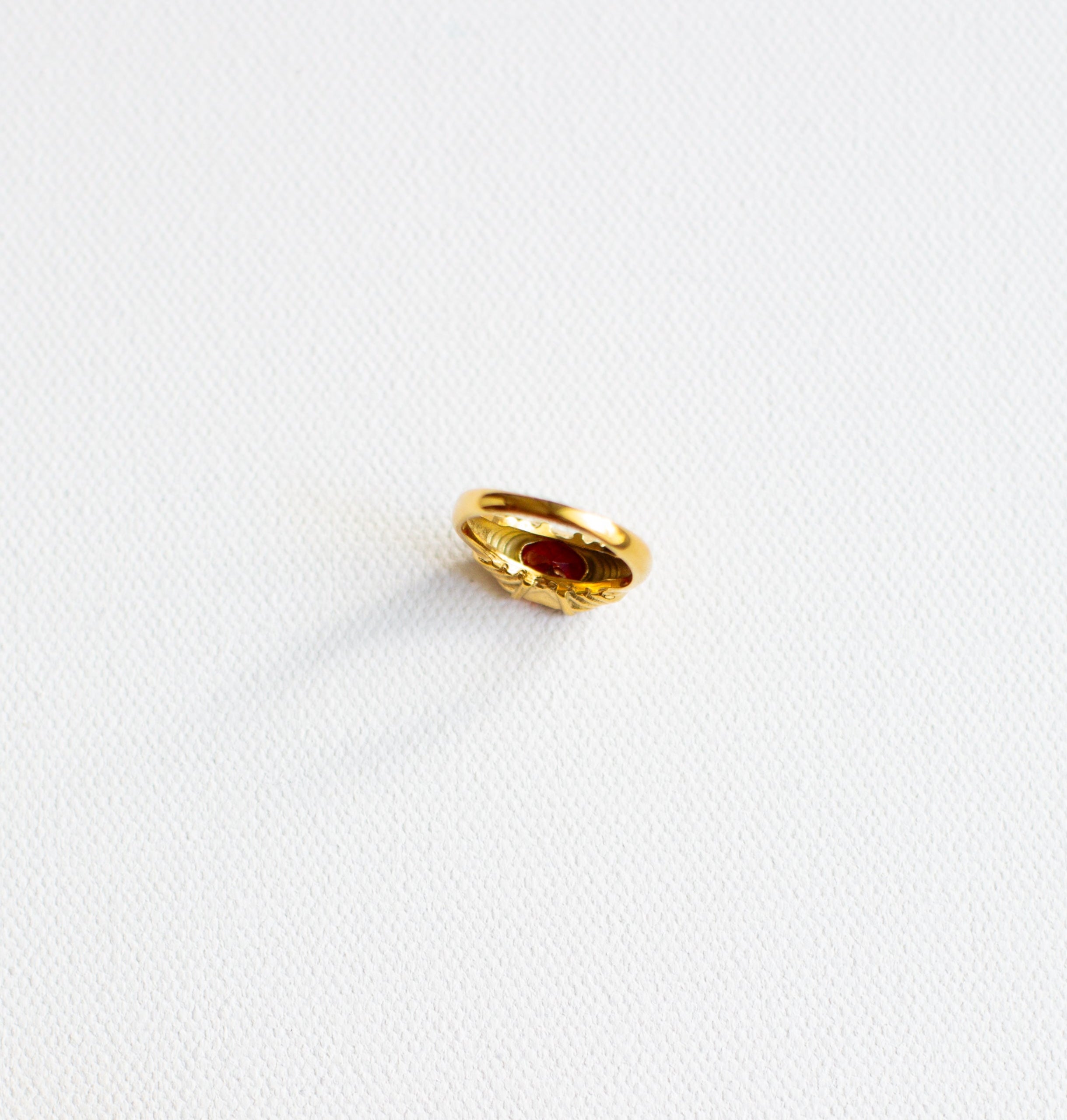 Blood Oath Ring-18K Gold Red Stone