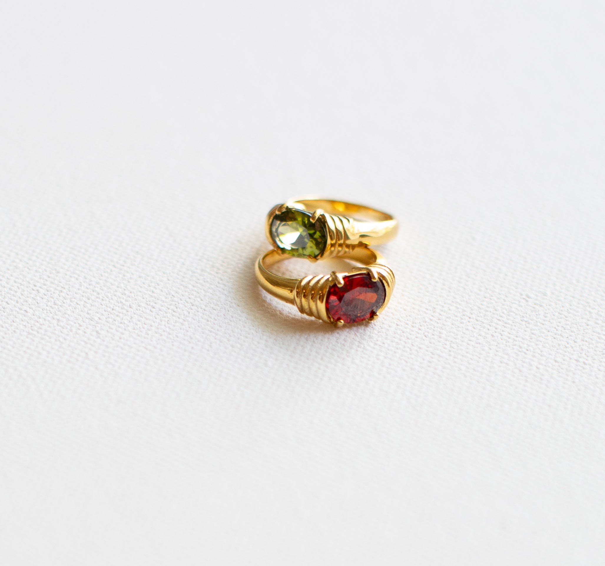 Blood Oath Ring-18K Gold Red Stone