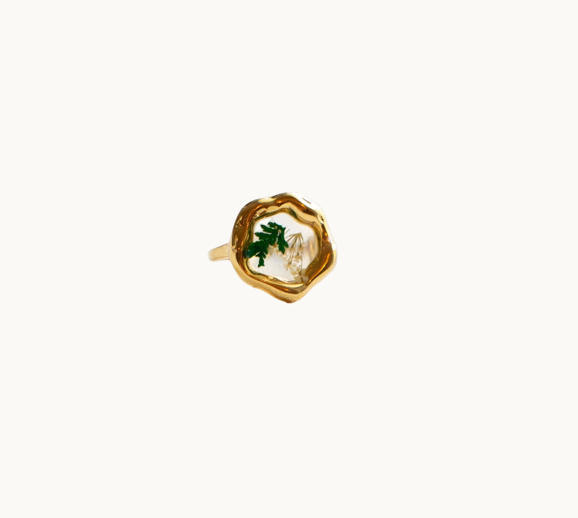 Garden-Soft Resin Flower Ring-18K Gold