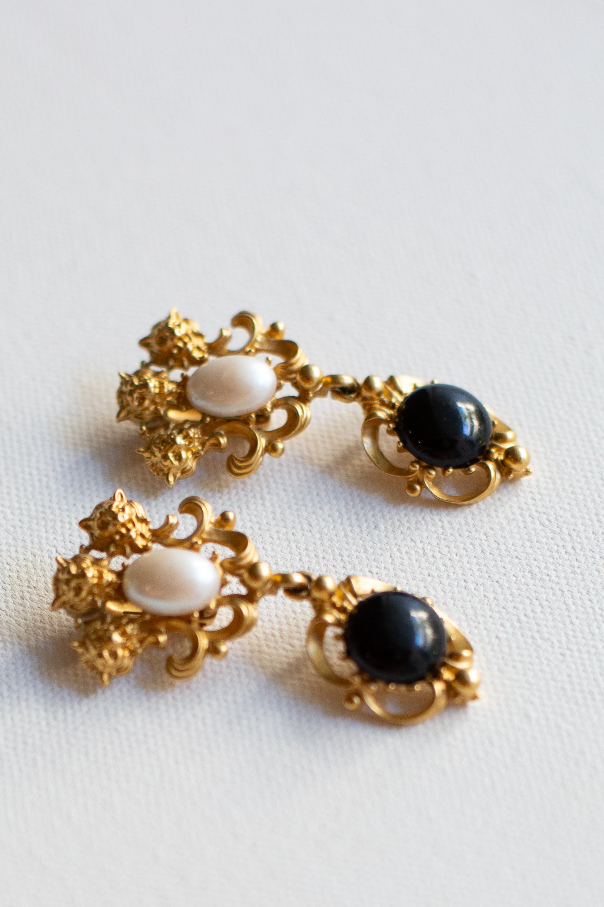 The Queen's Lions Gold-Plated Earrings-Vintage