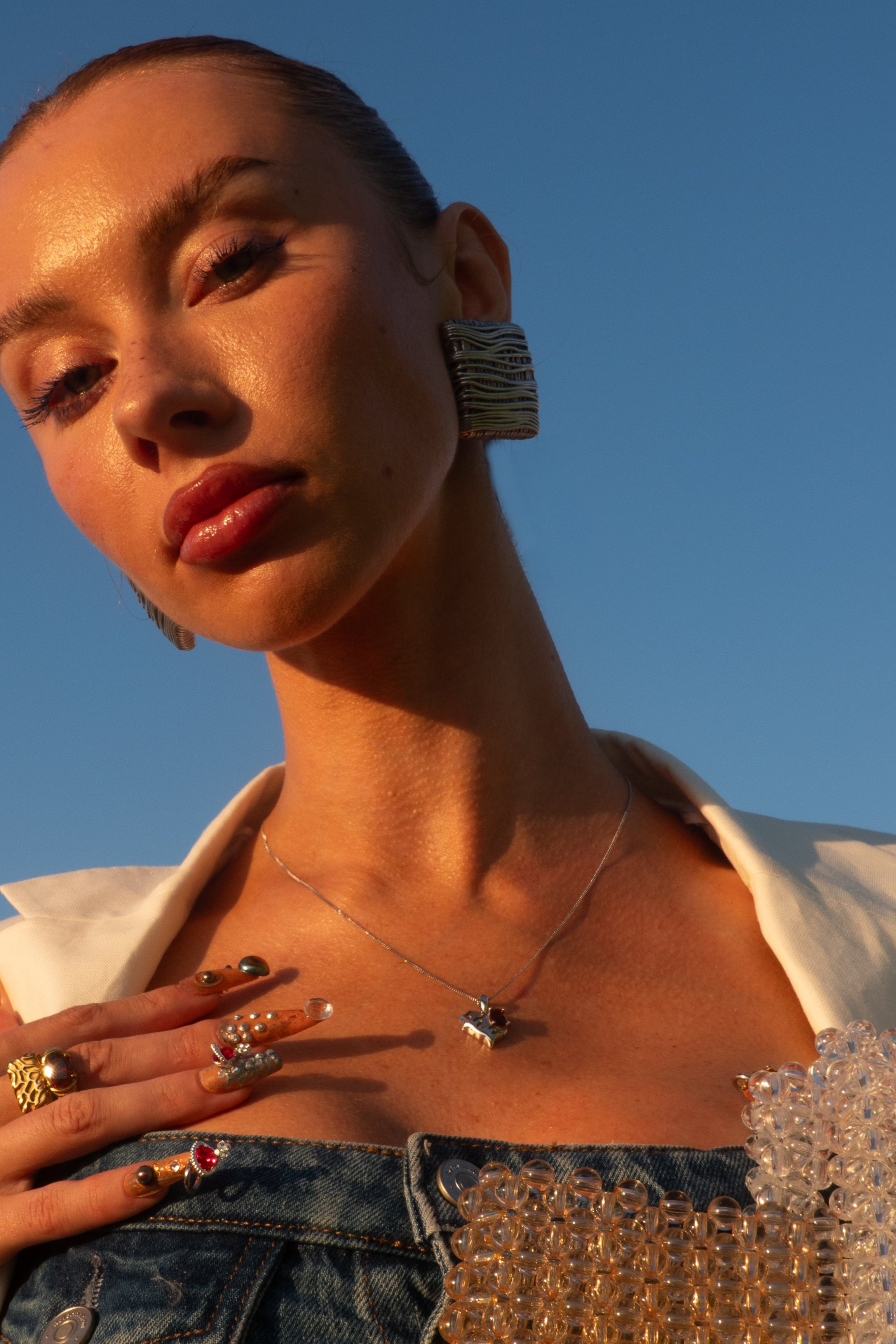 Permanently Damaged Heart-Sterling Silver Genuine-Gemstone Necklace