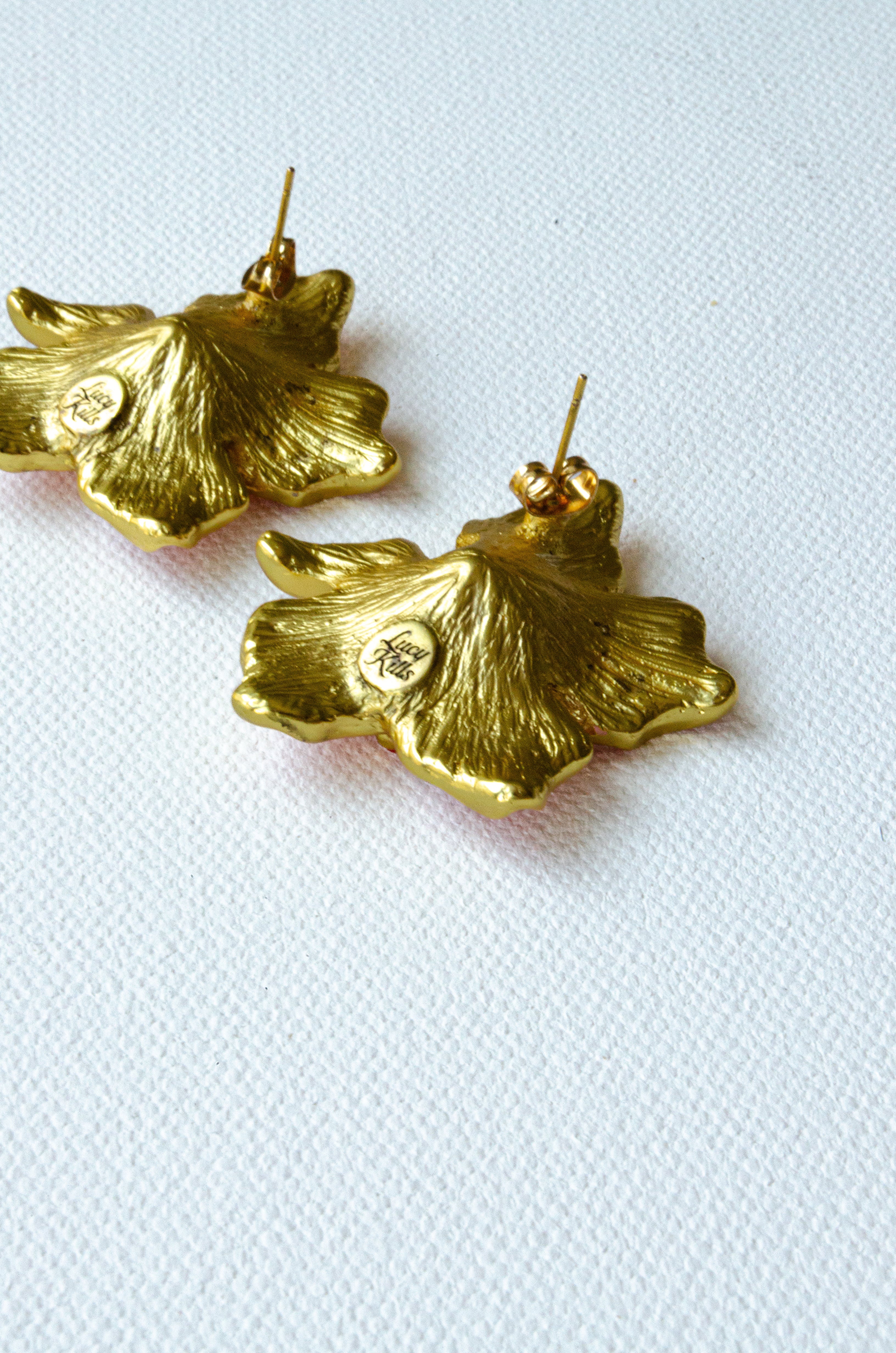 Smoke Show Petals-Matte Gold Earrings