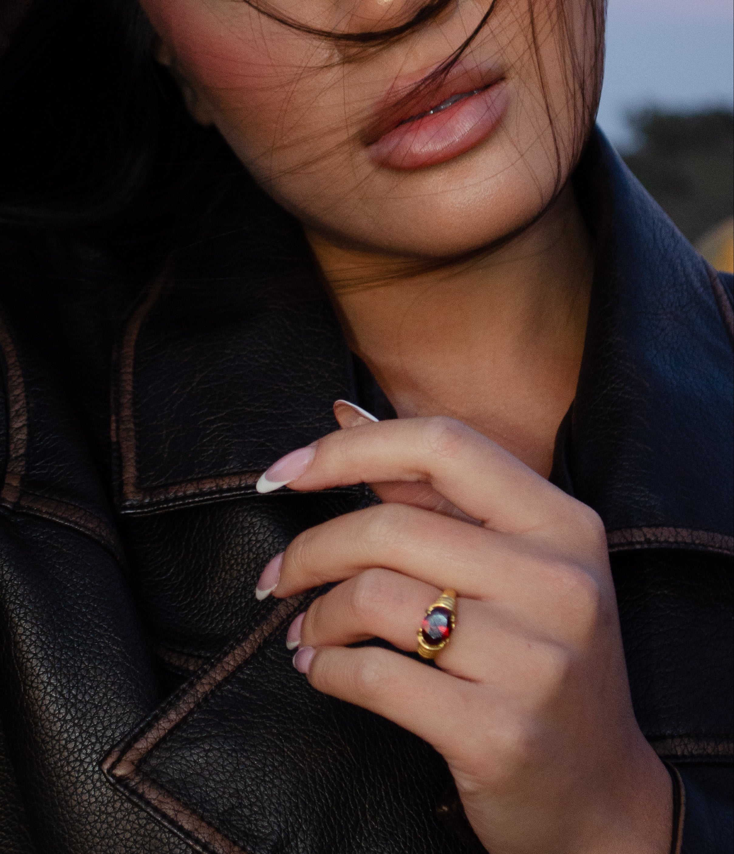 Blood Oath Ring-18K Gold Red Stone