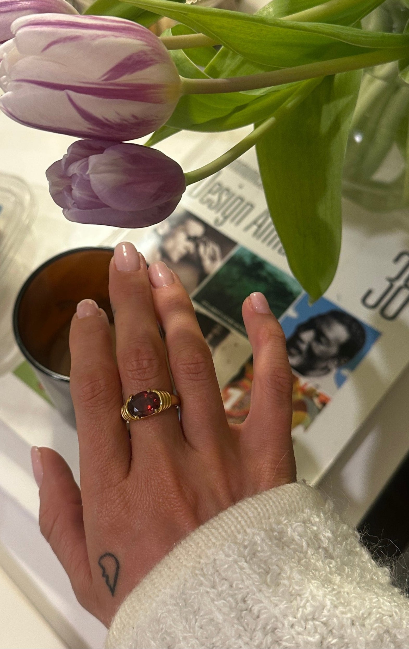 Blood Oath Ring-18K Gold Red Stone